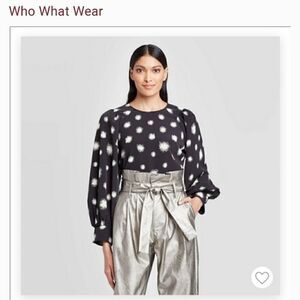 WHO WHAT WEAR Dandelion Dots NWT Shirt. Size S.